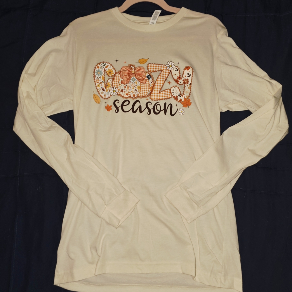 Cozy Season Bella Canvas Cream Long Sleeve Tee